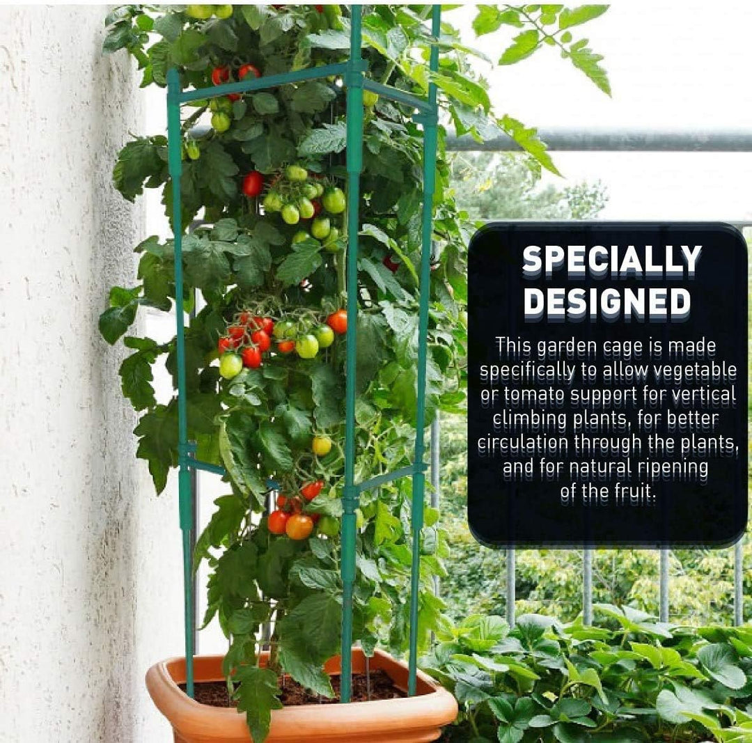 Pflanzenhalter, Rankhilfe Pflanzen, Robuste Tomatenkäfig, Gartenpflanze StützstangenKäfig Lange Stah