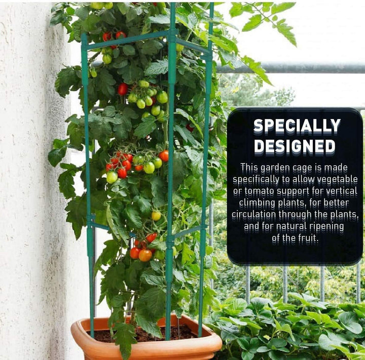 Pflanzenhalter, Rankhilfe Pflanzen, Robuste Tomatenkäfig, Gartenpflanze StützstangenKäfig Lange Stah