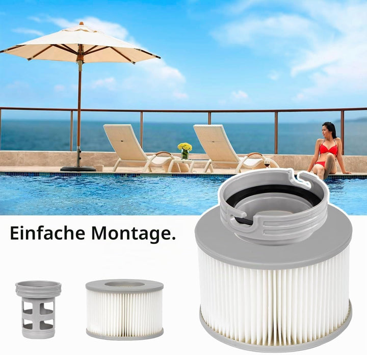 YanBan 4 Sets Whirlpool-Filter + schraubbarer Basisadapter für MSpa Filterkartusche, verbesserte Ver