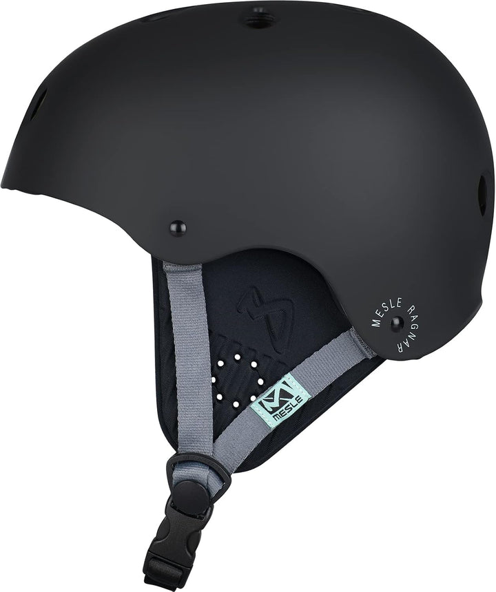 Mesle Wassersport Helm Ragnar, Wakeboard Helm Abnehmbarer Ohrenschutz, Kite Helm Schwarz L, Schwarz