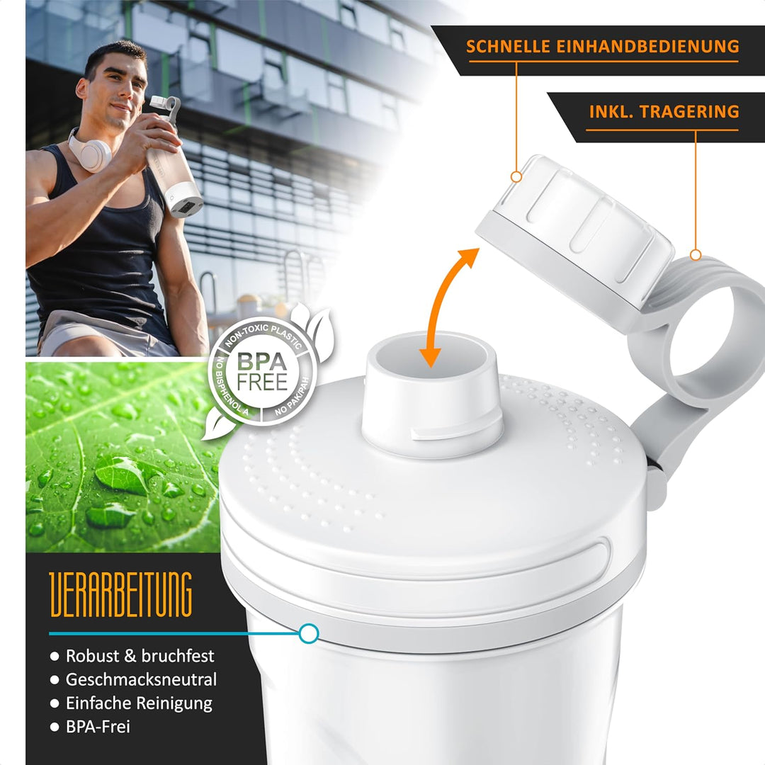 Arendo - Eiweiss Shaker elektrisch 700ml – Protein Shaker mit Akku - BPA frei – Drink Mixer to Go –