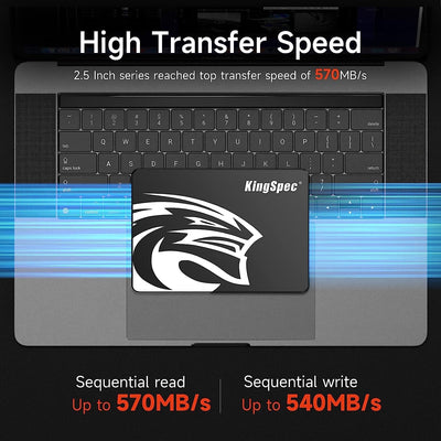 KingSpec 2TB 2.5" SATA SSD, SATA 3 SSD Festplatte Interni 3D NAND Flash, 2 5 Zoll ssd kompatibel mit