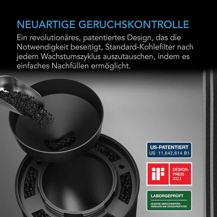 AC Infinity Nachfüllbares Kohlefilter-Set, 15,2 cm mit zusätzlicher Nachfüllung, Geruchsentfernungs-