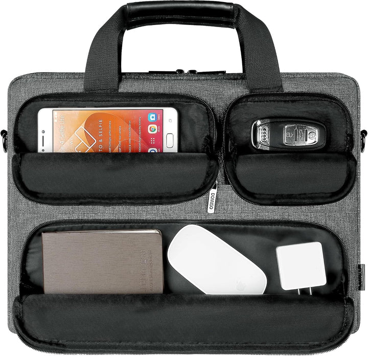 DOMISO 15-15.6 Zoll Laptoptasche Wasserdicht, Business Aktentasche mit Schulterriemen, Tragbare Comp
