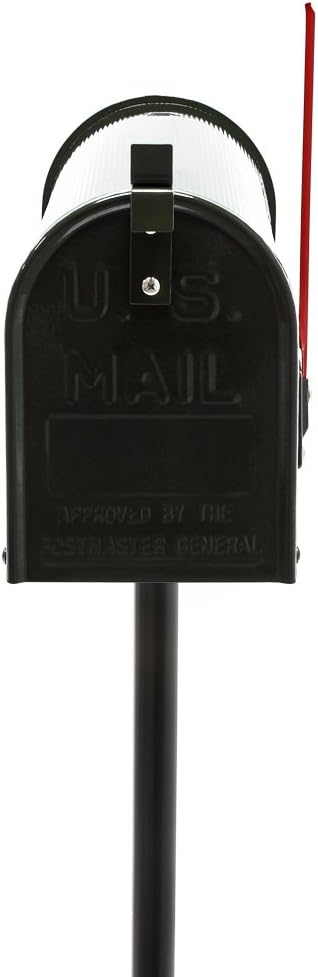 Wiltec Set US Mailbox schwarz 180 x 220 x 480 mm, amerikanischer Briefkasten mit Fahne, Standbriefka