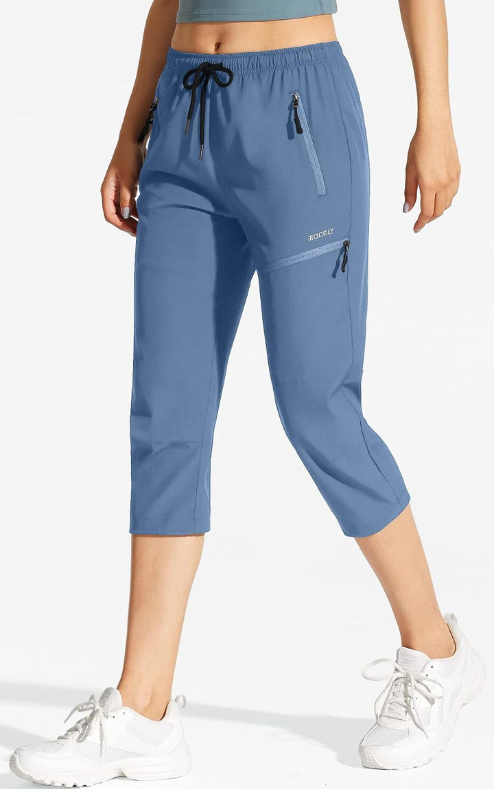MOCOLY Damen Wanderhose Cargohose Wasserdicht Elastische Outdoorhose Cargo Jogginghose Trekkinghose