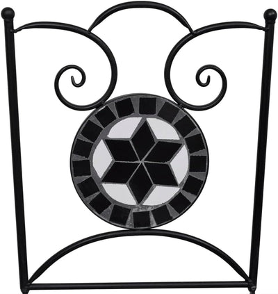 homiuse 37x44x89 cm Bistrostühle Klappbar 2 STK. Keramik Schwarz und Weiss Esszimmerstuhl Klappstuhl