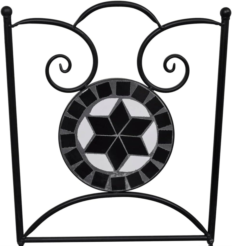 homiuse 37x44x89 cm Bistrostühle Klappbar 2 STK. Keramik Schwarz und Weiss Esszimmerstuhl Klappstuhl