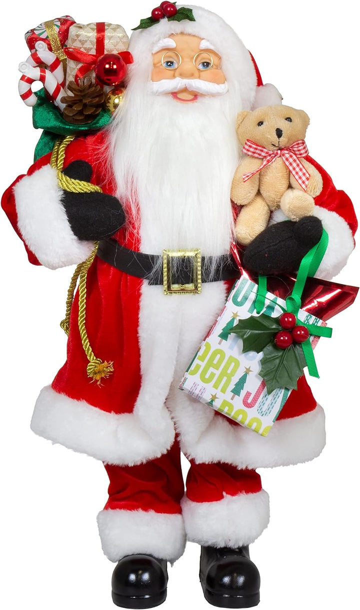 Christmas Paradise Stehender Weihnachtsmann Carl 45cm Rot Deko-Figur Santa Nikolaus, 45cm