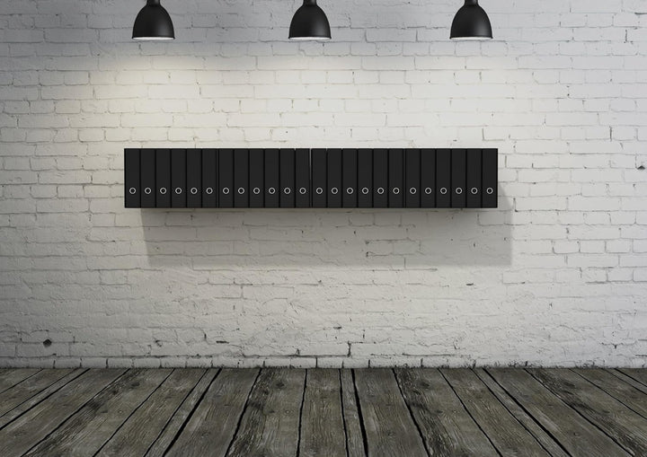 home3000 2 x Ordnerregal Bürorregal aus Metall in schwarz für bis zu 28 Ordner