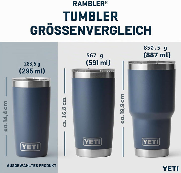 YETI Rambler Thermobecher 10 oz (295 ml) Black Forest Green – Kaffeebecher To Go, Thermotasse mit ab