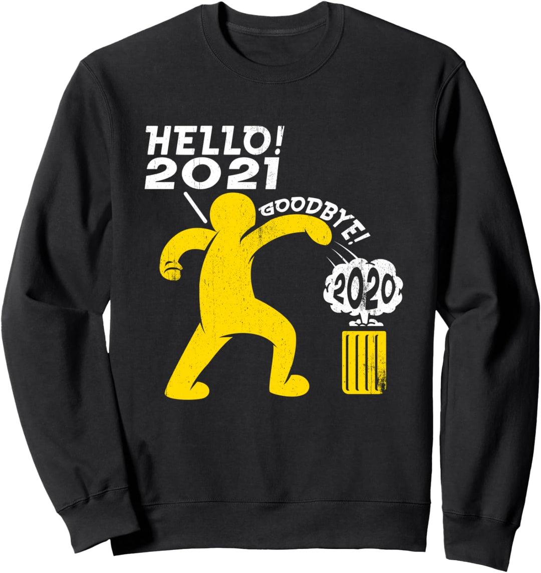 Hallo 2021 Auf Wiedersehen 2020 Frohes neues Jahr Sweatshirt
