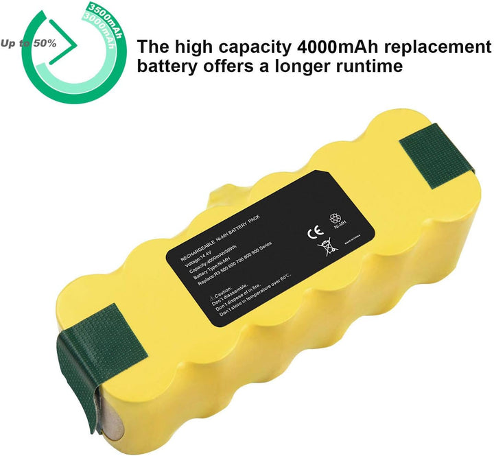 ARyee 14.4V 5000mAh NI-MH Akku Kompatibel mit iRobot Roomba 510 530 531 532 533 540 545 550 552 560