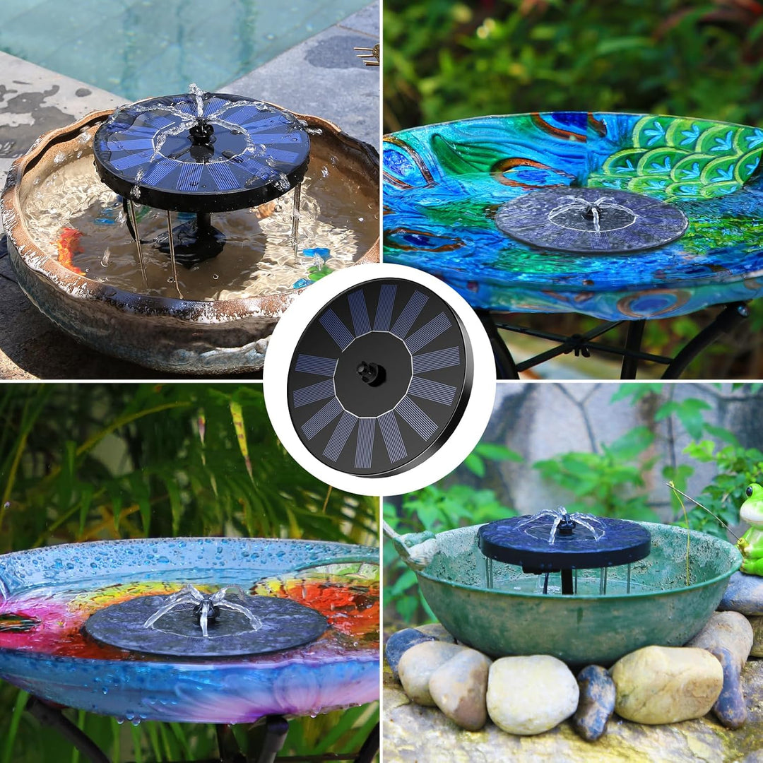 AISITIN Solarbrunnen für Draussen Verbesserter, Solar Springbrunnen für Aussen mit Rutschfestem Meta