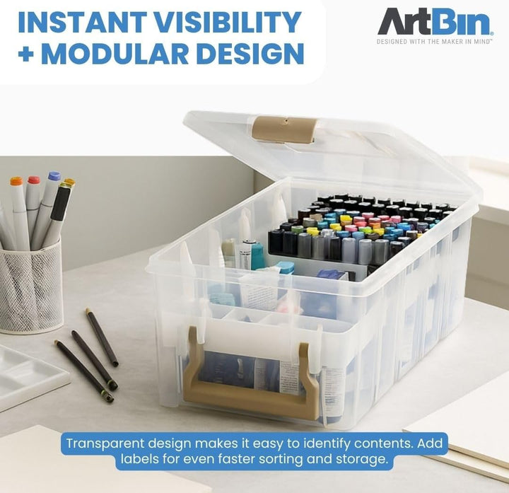 ArtBin Semi Satchel mit Zubehörablagen, Aufbewahrungsbehälter, transparent 2 Zubehörablagen, 2 Zubeh