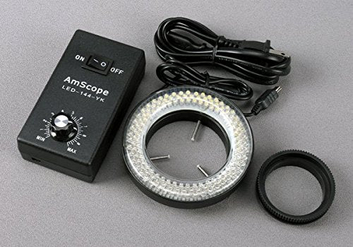 AmScope SM-3TPZ-144-3M Boom Ständer Trinokulares Zoom Stereomikroskop mit 144-LED-Ringlicht und 3MP