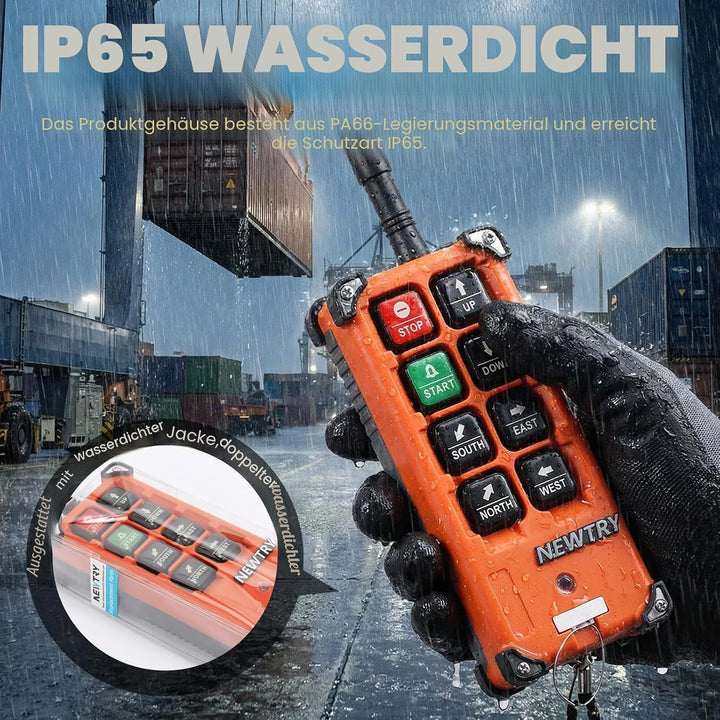 NEWTRY 24V Drahtlose Kran-Fernbedienung Doppelsender für Industrielles Elektrisches Hebezeug, Brücke