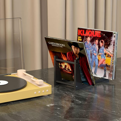 HIIMIEI Schallplatten Aufbewahrung, Acyrl Abnehmbar Schallplattenständer | Schallplattenregal mit 12