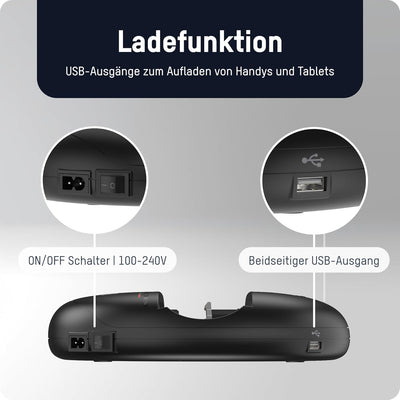 ANSMANN Energy 16 Plus Akku Ladegerät - Ladestation für AAA, AA, C, D, 9V E-Block & USB - Schnelllad