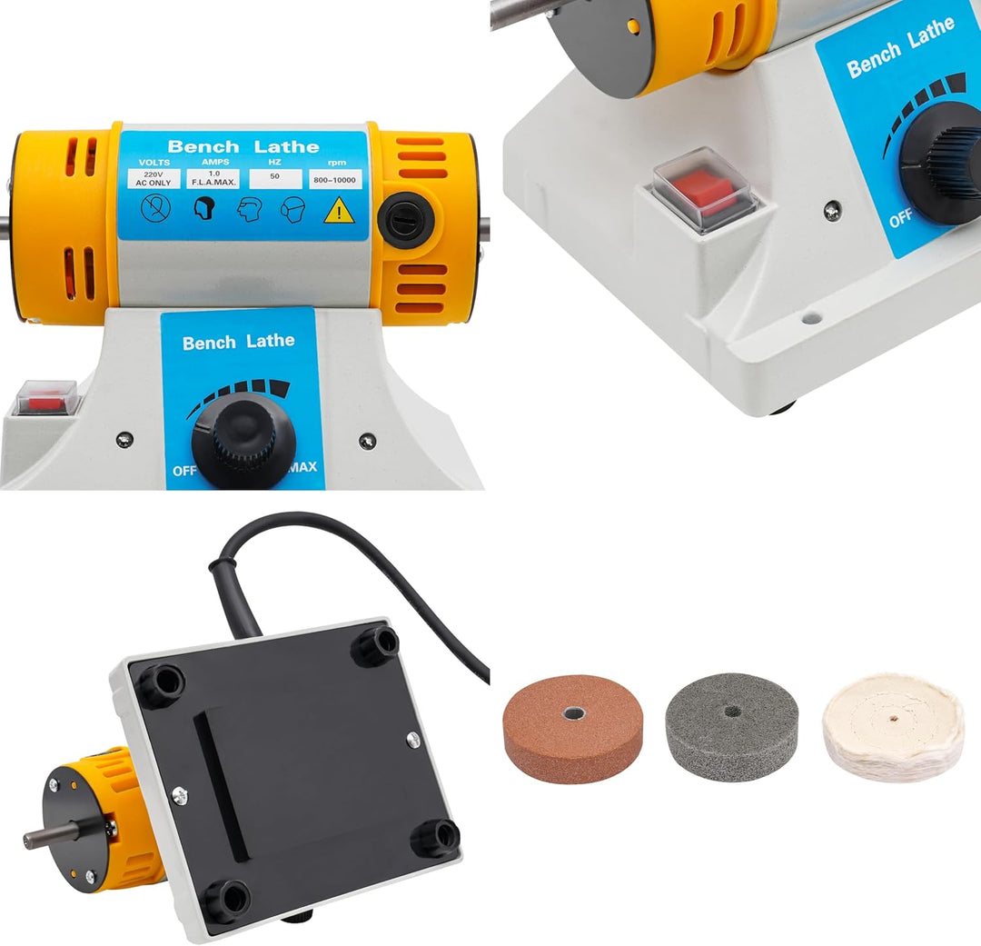 Kleine Elektrische Schmuck Tischpolierer Poliermaschine Set, 10000RPM Stufenlose Geschwindigkeitsreg