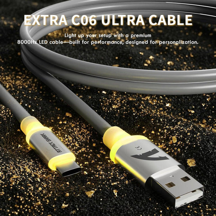 ATTACK SHARK X11 Ultra Kabellose Gaming-Maus mit C06 Ultra LED-Kabel, Carbonfaser-Verbundgehäuse, 54
