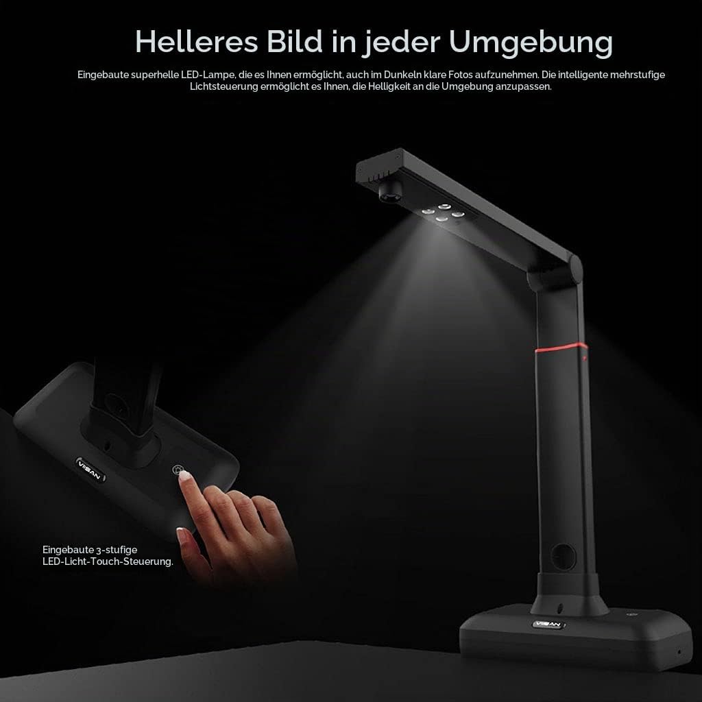 VIISAN Dokumentenscanner - 27MP Buchscanner mit Scan Max A2, ideal für grosse Periodika, Bücher und