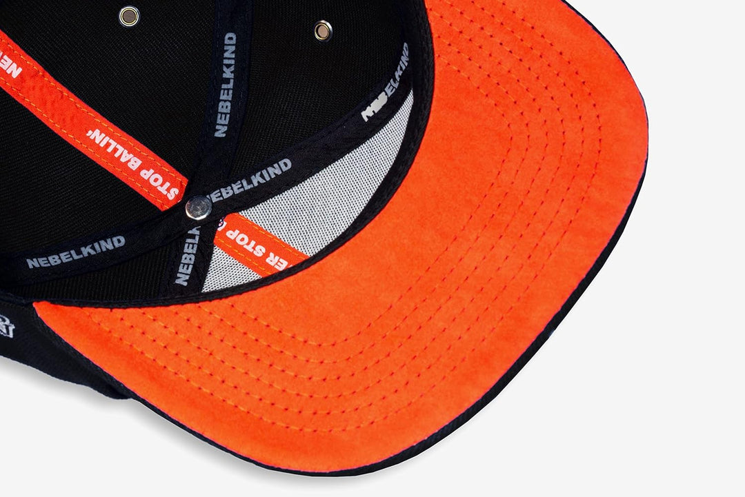 Nebelkind Snapback Cap Ballin' Schwarz Orangene Basketball-Comic-Figur Grössenverstellbar Unisex One