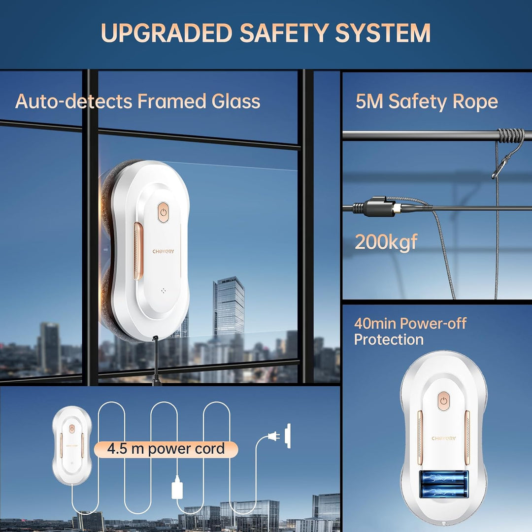 CHOVERY CL-3 3000Pa Fensterputzroboter, Fensterroboter mit Sprühfunktion, Automatischer Fensterputze
