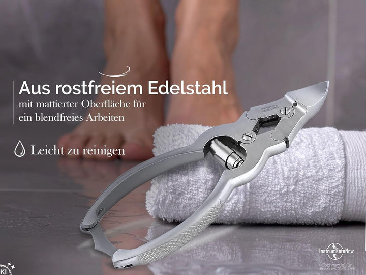 Fusspflege Nagelzange Edelstahl mit 2-Facher Übersetzung für starke Nägel Pediküre mit scharfem glat
