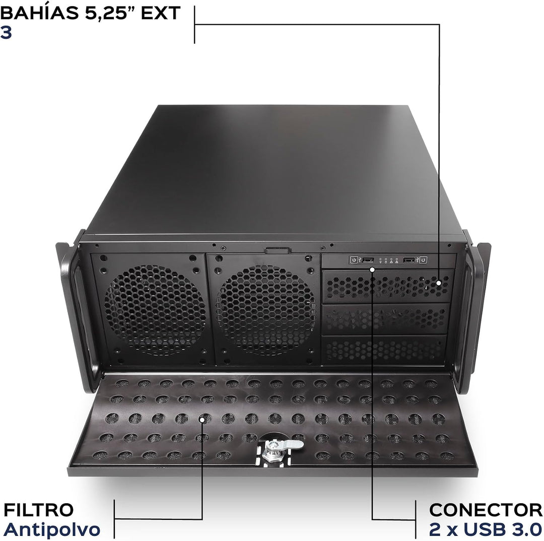 UNYKAch uk-4129 Rack-Gehäuse schwarz – PC-Gehäuse (Ablage, SGCC, Secc, ATX, Micro-ATX, 4U, Schwarz,