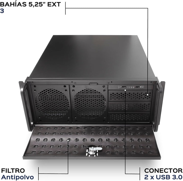 UNYKAch uk-4129 Rack-Gehäuse schwarz – PC-Gehäuse (Ablage, SGCC, Secc, ATX, Micro-ATX, 4U, Schwarz,