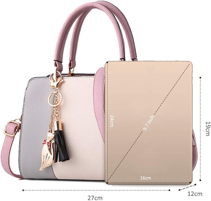 NICOLE &amp; DORIS Damen Handtaschen Quasten Taschen Reissverschluss Schultertaschen Einkaufstasche Umhä