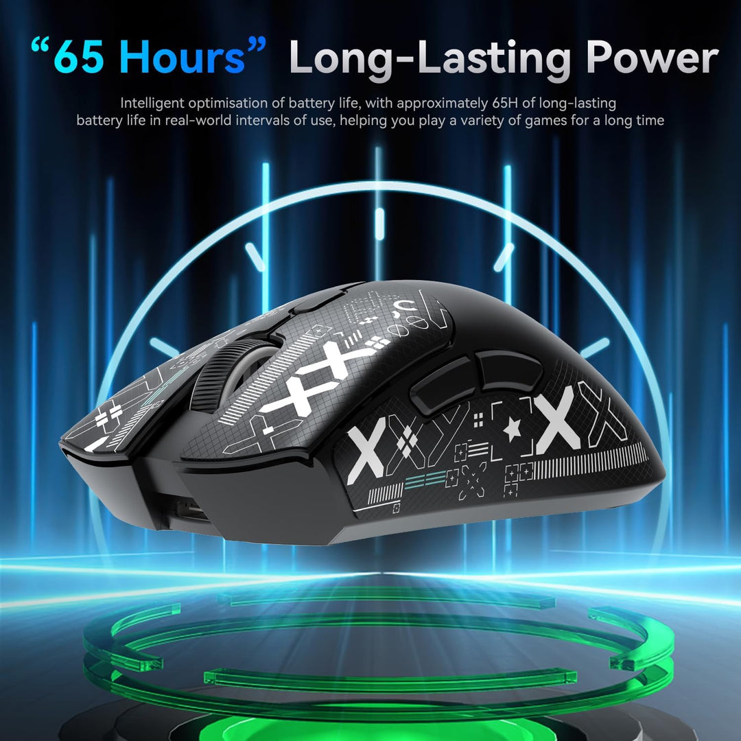 ATTACK SHARK R1 59g Superlight Maus mit Klebeband, PixArt PAW3311 Gaming-Sensor, BT/2,4G kabellose/k