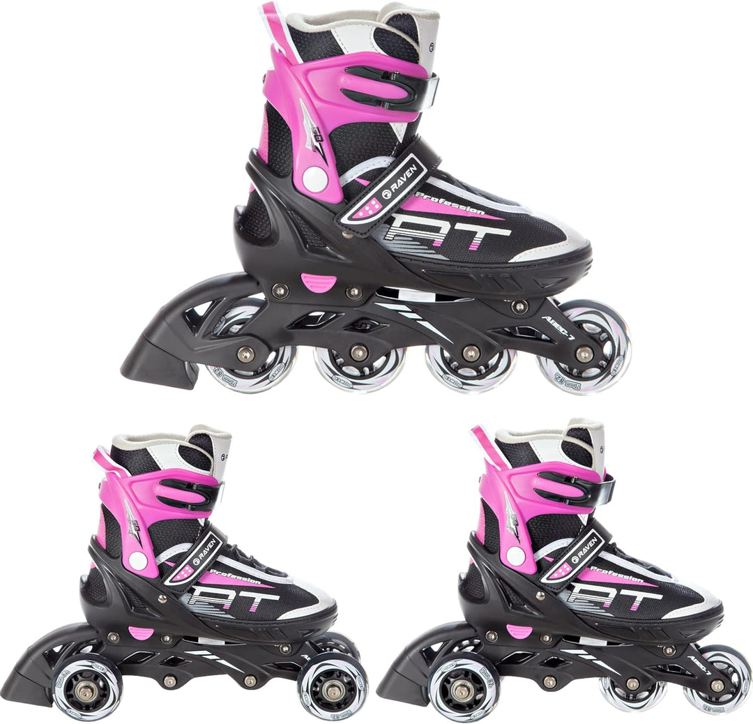 RAVEN Profession 3in1 Inlineskates Triskates Rollschuhe Inliner für Kinder und Erwachsene verstellba