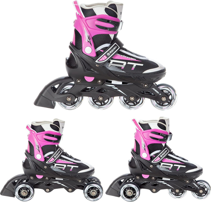 RAVEN Profession 3in1 Inlineskates Triskates Rollschuhe Inliner für Kinder und Erwachsene verstellba