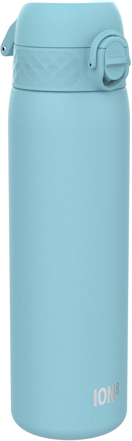 Ion8 Stahl-Trinkflasche, 600 ml, Auslaufsicher, Einhandöffnung, Sichere Verriegelung, Spülmaschinenf