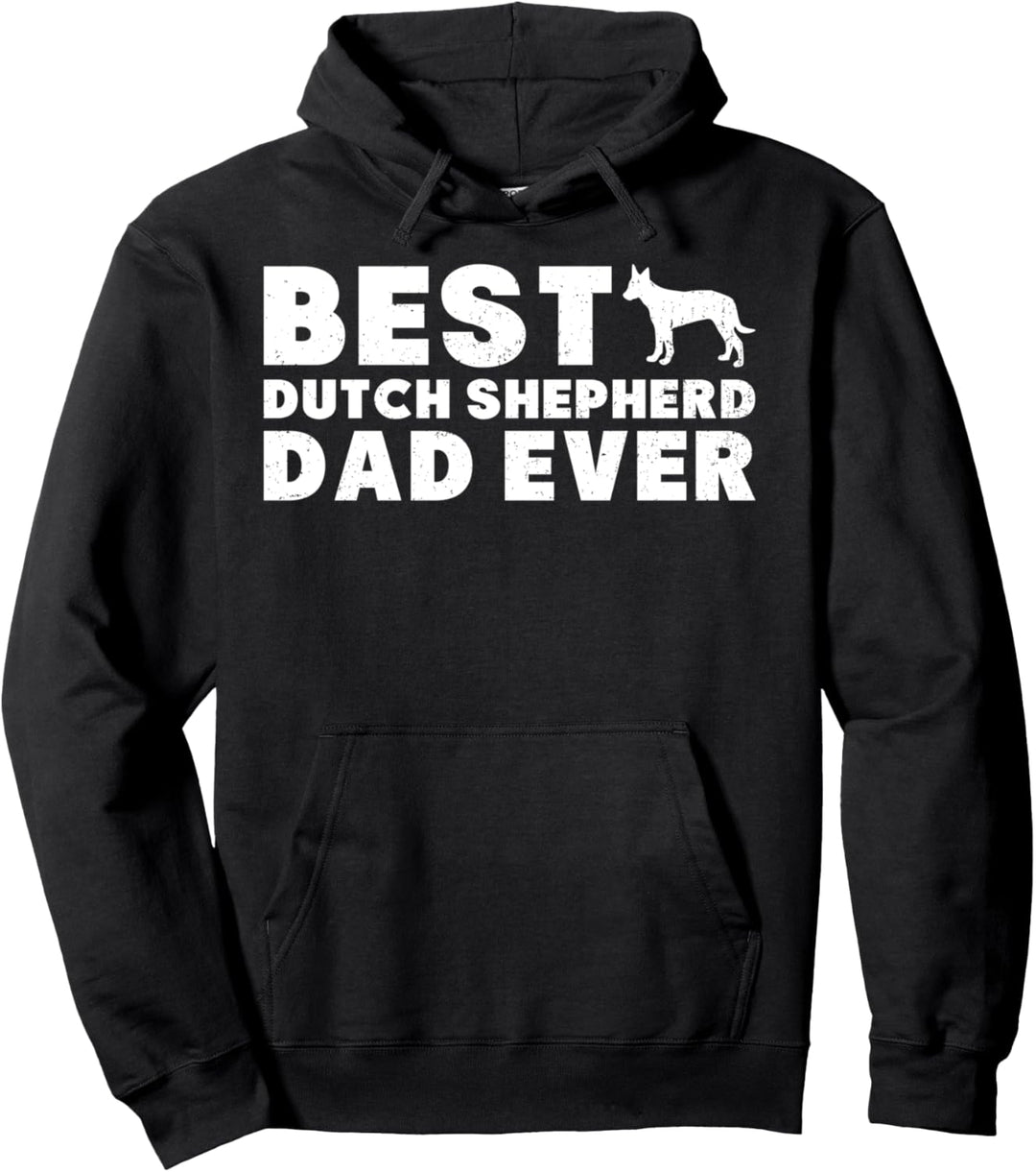 Kapuzenpullover mit Aufschrift "Best Dutch Shepherd Dad Ever", Vintage-Stil Pullover Hoodie
