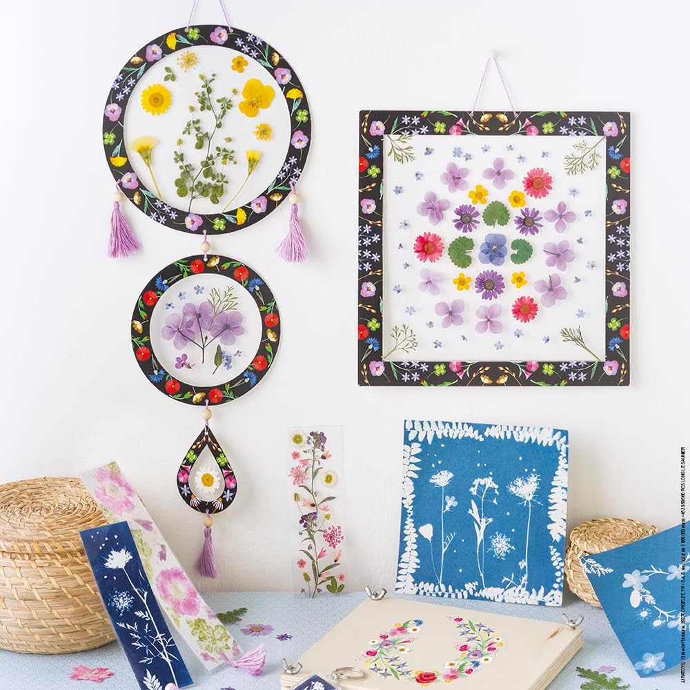 Janod - Blumenpresse für Kinder - 6 Bastelaktivitäten - Les Ateliers Déco - Kreatives Hobby Kinder -