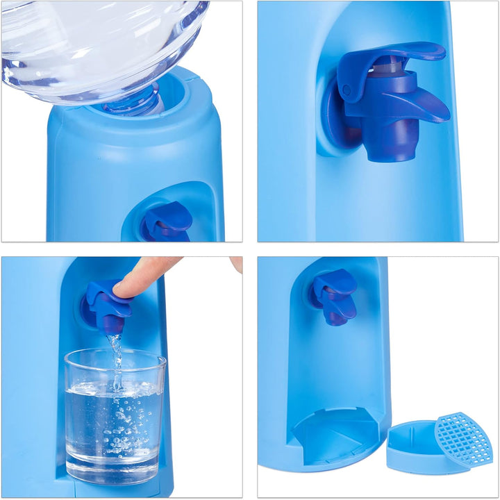 Relaxdays Wasserspender mit Tank & Zapfhahn, Tisch Trinkwasserspender Büro, 4,5 l, Kunststoff, H x D