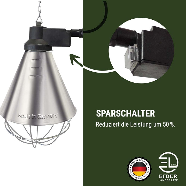 Koll Living Infrarot-Wärmestrahlgerät 150W mit/ohne Leuchtmittel, Kückenlampe, Schweinelampe (5,0 m