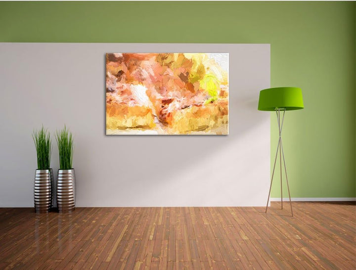 Pixxprint Frischgebackene Pizza als Leinwandbild/Grösse: 100x70 cm/Wandbild/Kunstdruck/fertig bespan