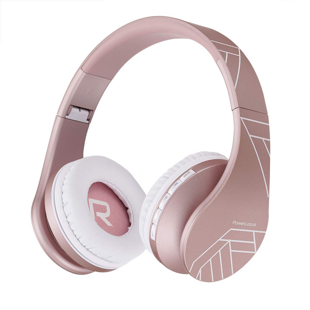 PowerLocus Kabellose Kopfhörer Over Ear, Kopfhörer Bluetooth mit Mikrofon, Faltbar, weiche Ohrpolste