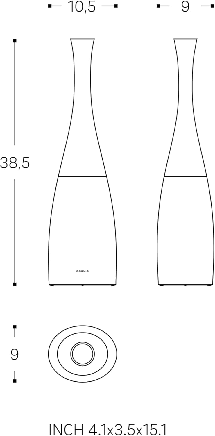 Cosmic Saku Toilettenbürstengarnitur, 10,5 x 9 x 38,5 cm, mattes Grau