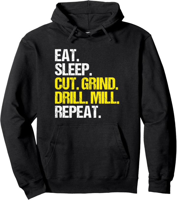 CNC-Bediener Eat Sleep Cut Grind CNC Pullover Hoodie