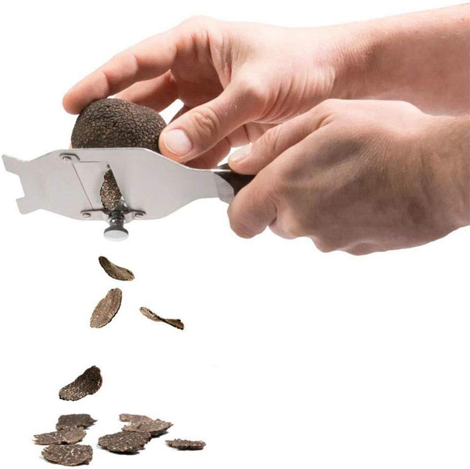 GuDoQi Trüffelhobel, 2 Stück, Schokoladenreibe, Verstellbare Gewellte und Gerade Klingen, Holzgriff,