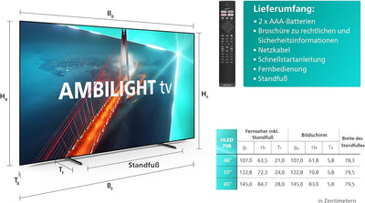 Philips Ambilight TV | 55OLED708/12 | 139 cm (55 Zoll) 4K UHD OLED Fernseher | 120 Hz | HDR | Dolby