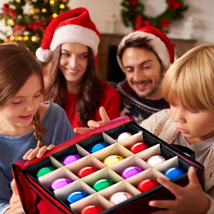 ProPik Aufbewahrungsbox für Weihnachtsdekoration, Organizer für bis zu 48 Weihnachtskugeln mit 3 sep