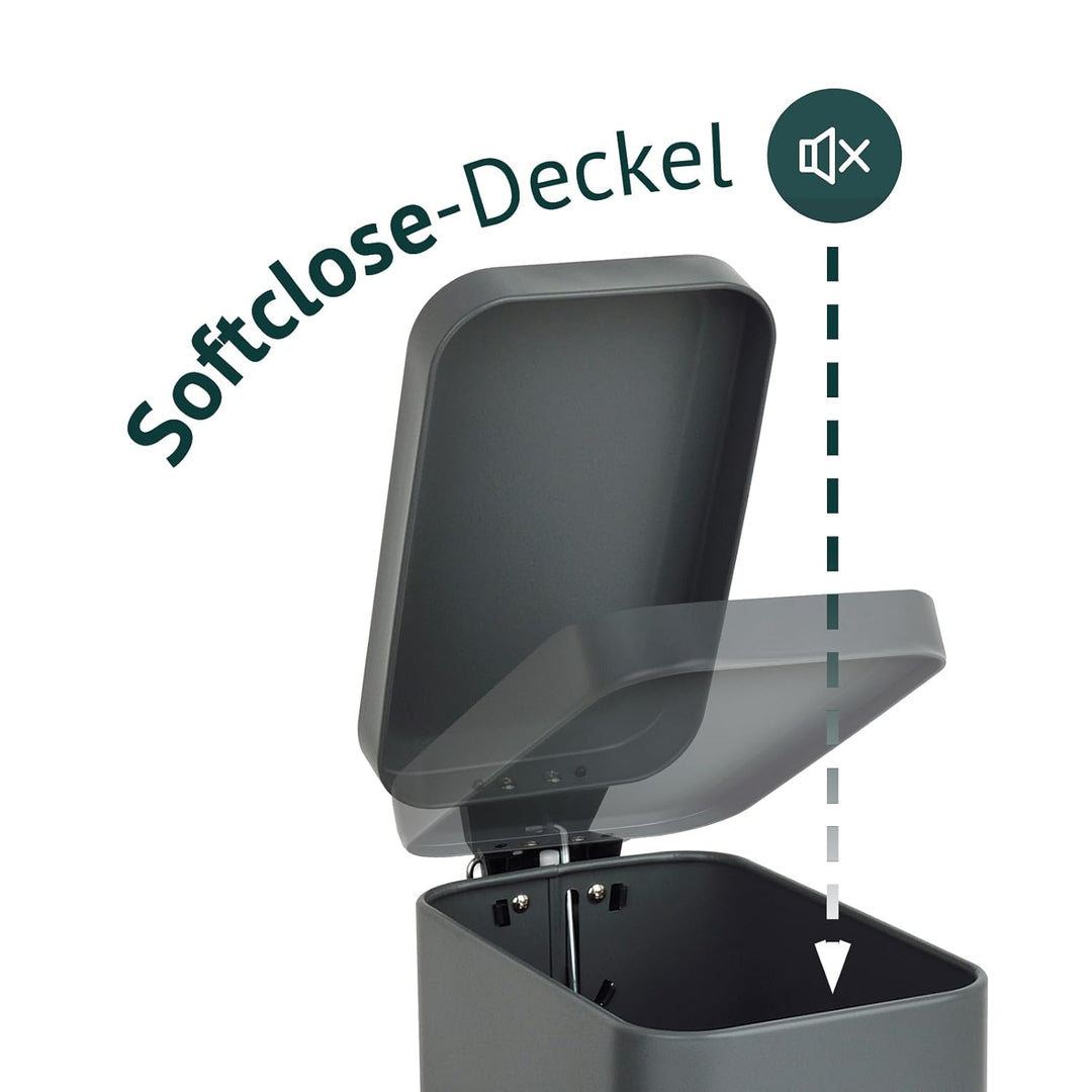 SVITA STM5 Mülleimer Treteimer Tretmülleimer Abfalleimer 5l inkl. Inneneimer Softclose-Deckel Fusspe