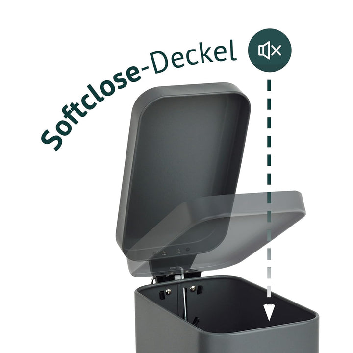 SVITA STM5 Mülleimer Treteimer Tretmülleimer Abfalleimer 5l inkl. Inneneimer Softclose-Deckel Fusspe
