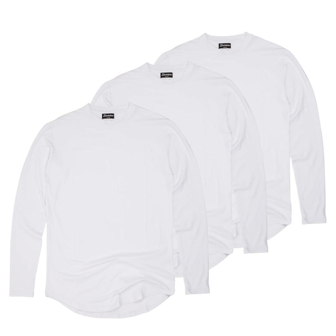 Blackskies Round Longsleeve T-Shirt | Langes Oversize Fashion Basic Langarm Herren Longshirt Long Te